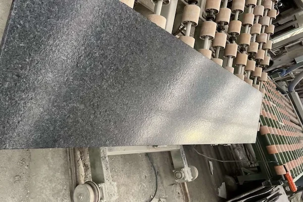 Angola Black Granite leathered surface shown in a supplied material texture reference