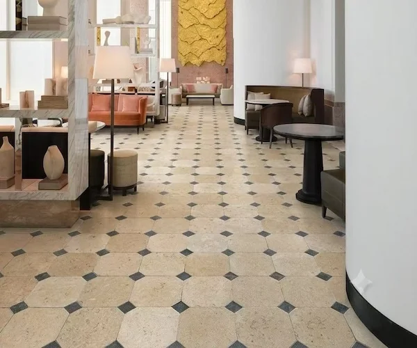 Beige Limestone Floor Tile beige limestone flooring shown in a supplied interior application reference