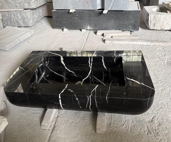 Supplied bathroom vanity reference showing a dimension and tolerance quality-control check