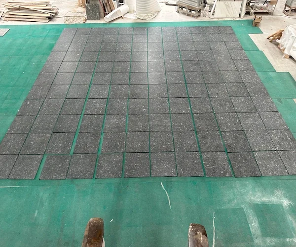 Butterfly Green Granite slabs shown in a supplied layout-check reference
