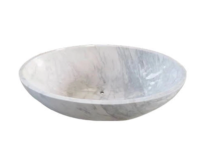 Carrara White Marble Bathtub, shown as a white-background catalogue product image