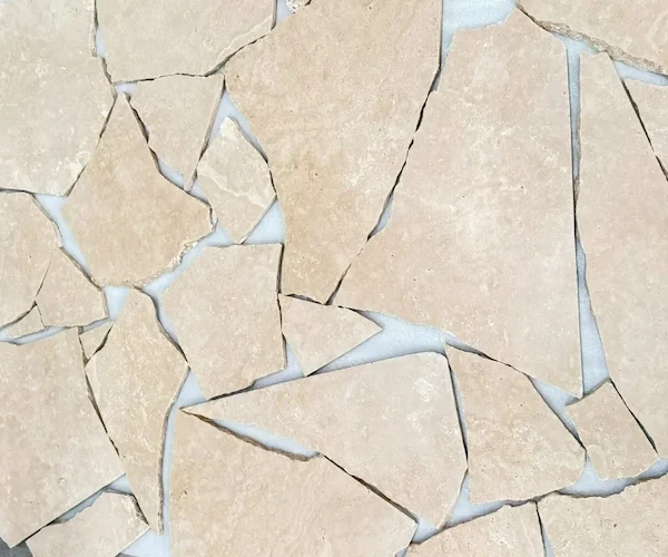 Crazy Paver Limestone irregular limestone layout shown in a supplied pattern reference image
