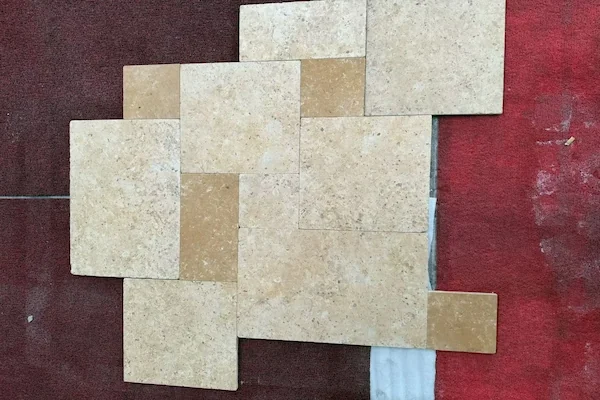 French Pattern Limestone Floor Tile French-pattern limestone set shown in a supplied product layout image