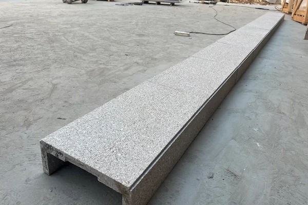 G606 Light Rusty Granite coping component shown in a supplied fabrication reference