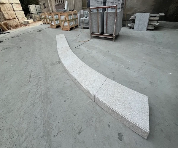 G606 Light Rusty Granite anti-slip surface detail shown in a supplied material reference