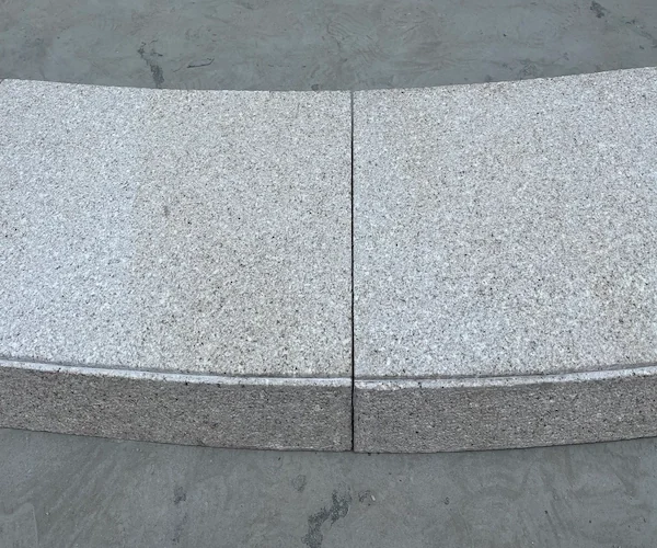 G606 Light Rusty Granite fabricated coping piece shown in a supplied workshop reference