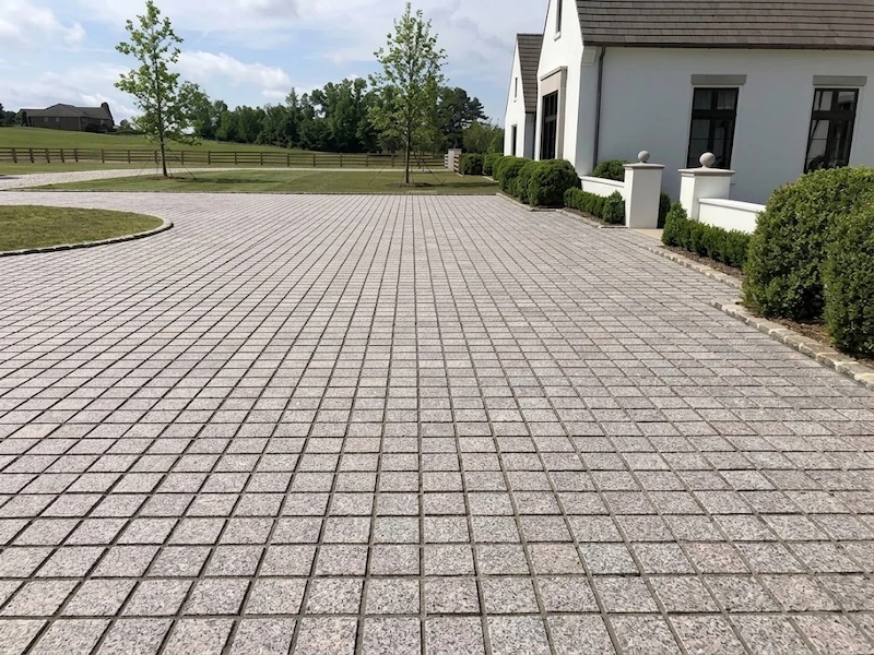 G664 Granite pink granite cube stone outdoor paving application reference