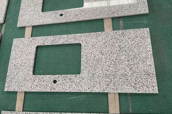 Jilin White Granite Vanity Top cut-to-size vanity top component prepared for dimensional and layout review in a supplied factory image
