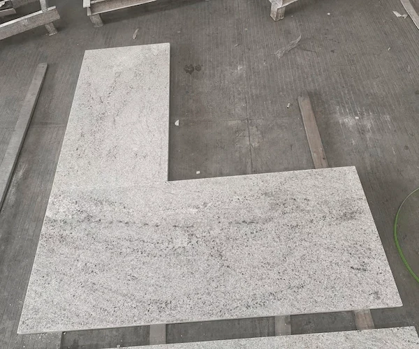 Kashmir White Granite Kitchen Top dry-laid countertop components aligned in a supplied factory reference image