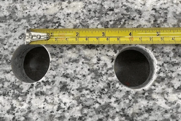 Light Grey Granite Kitchen Top countertop components arranged for dimensional and cut-out review in a supplied production image