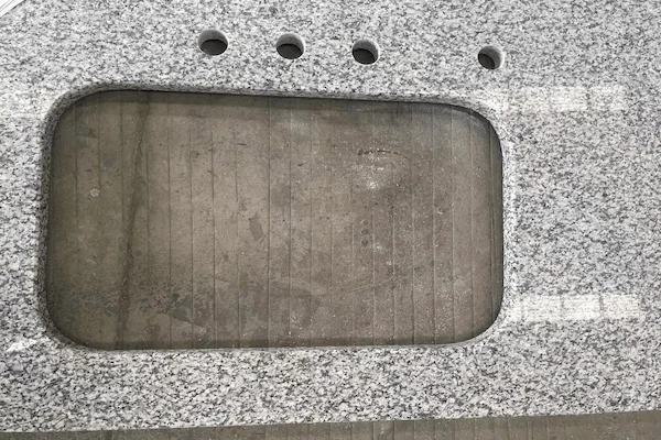 Light Grey Granite Kitchen Top fabricated kitchen top pieces prepared for layout inspection in a supplied factory image