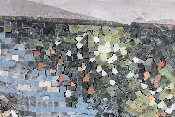 Multicolor Landscape Marble Mosaic close-up shown in a supplied pattern detail reference image