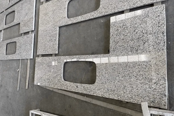 Tiger Skin Granite Kitchen Top fabricated kitchen top pieces prepared for layout inspection in a supplied factory image