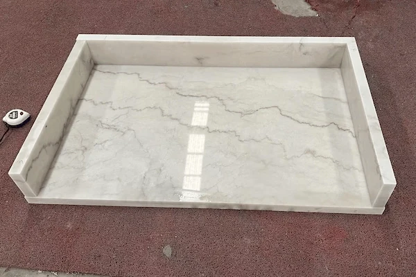 White Marble Vanity Top cut-to-size vanity top component prepared for dimensional and layout review in a supplied factory image